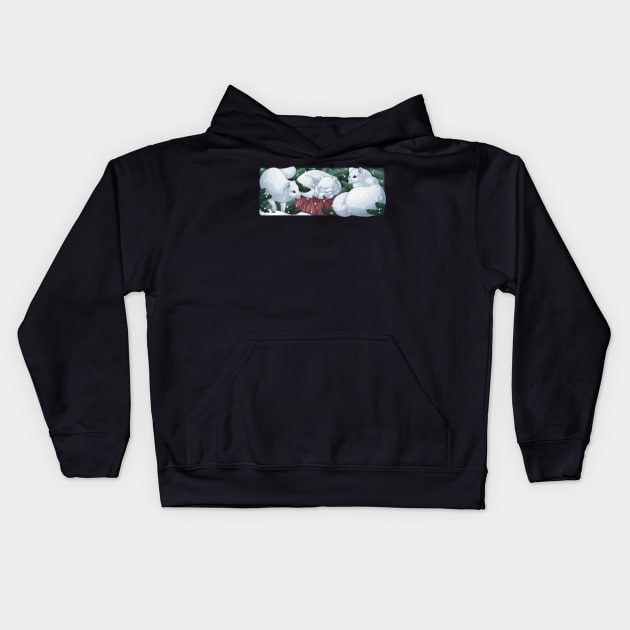 Arctic foxes Kids Hoodie by NatureDrawing